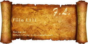 Füle Lili névjegykártya